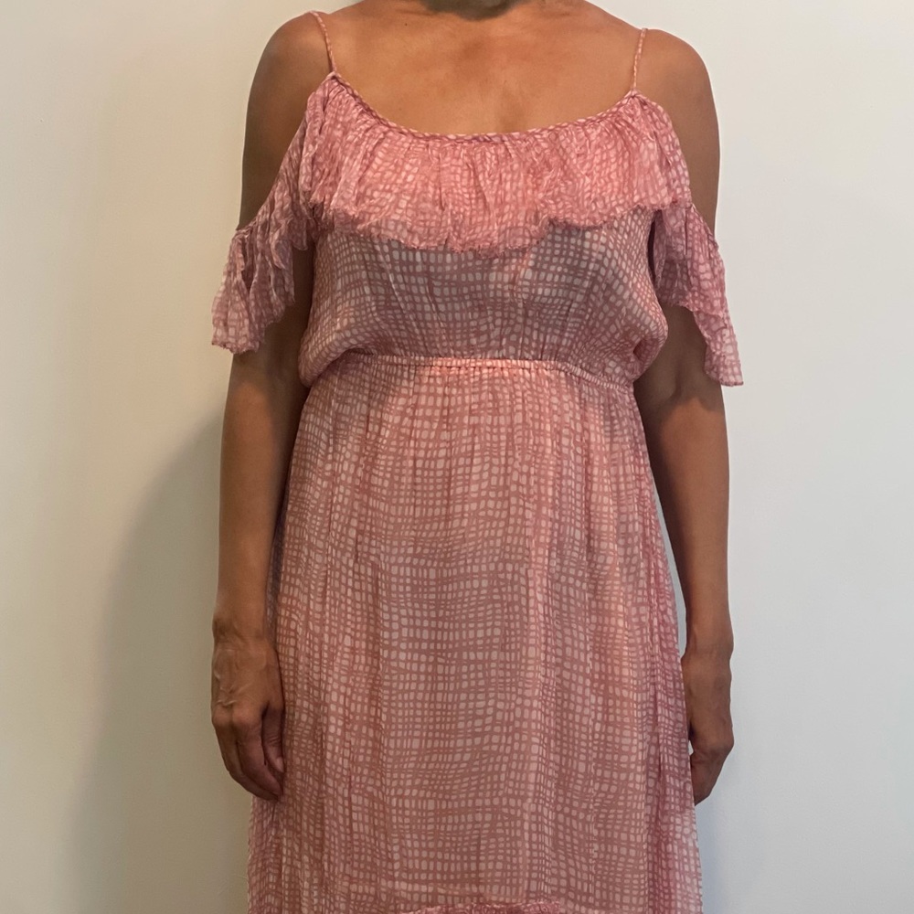 Love Sam (M) Pink Off the Shoulder Maxi Dress